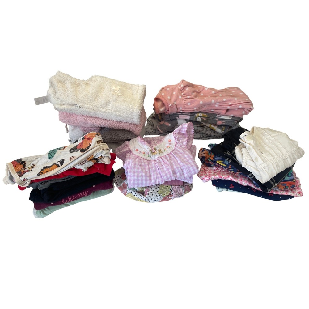 Baby Girl Clothing Lot Bundle 21 Pieces Sleepers Dresses Bodysuits 6/9 Months